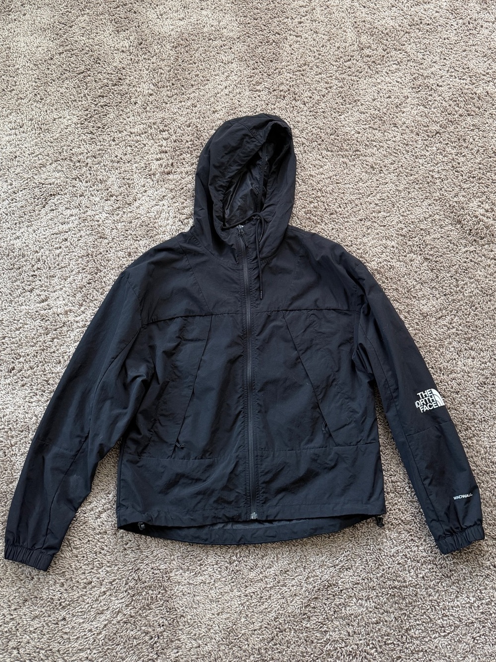 The North Face black windwall windbreaker jacket in size S
